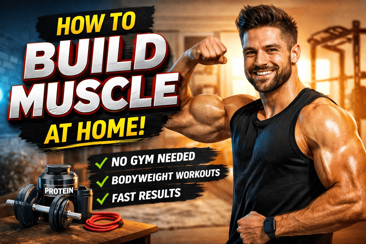 how to build muscle at home